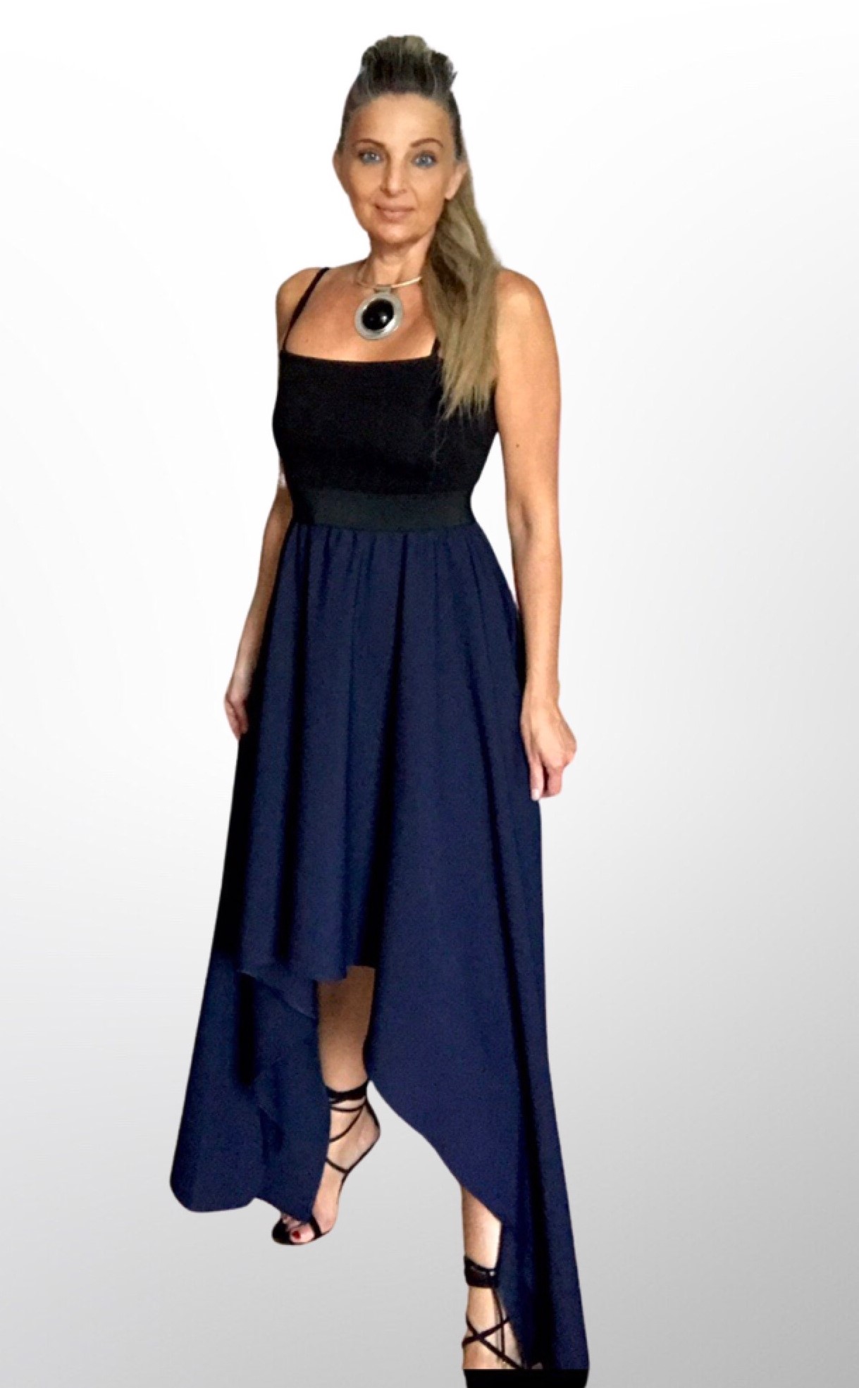 Dlouhé asymetrické šaty BOROS DR-L-AS05